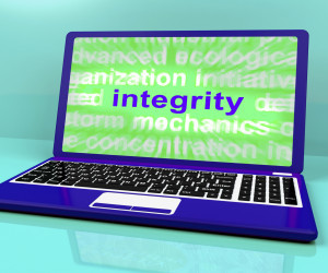 Integrity Laptop Shows Honesty Morality And Trust